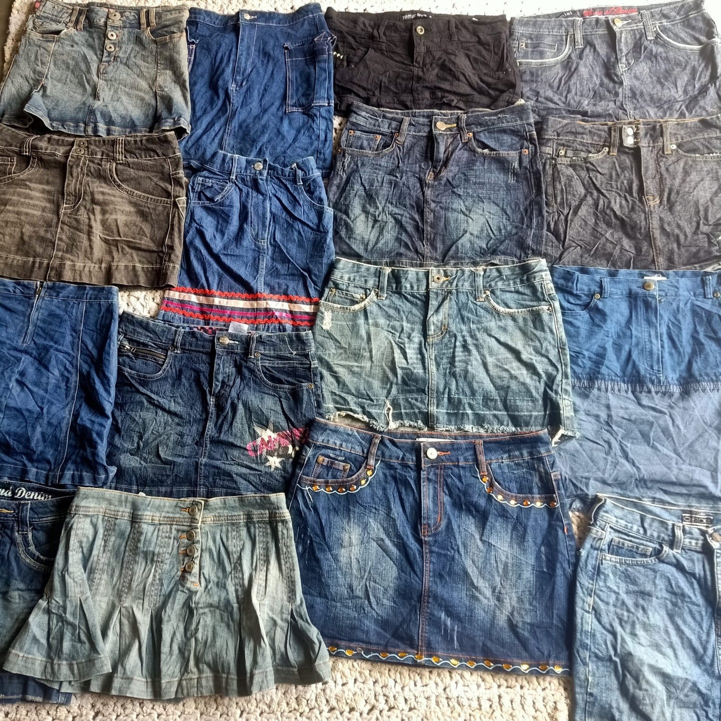 Denim mini skirts