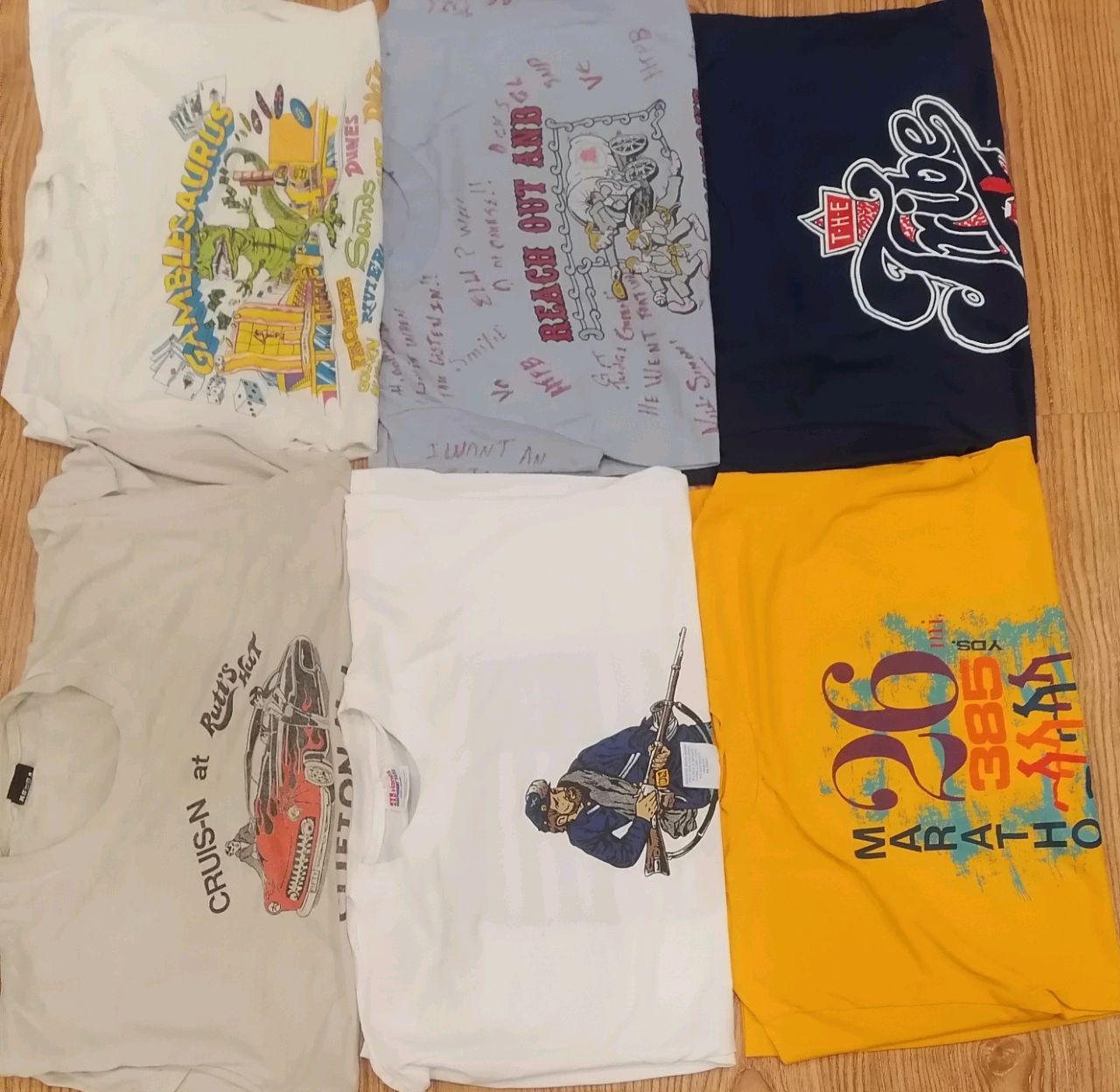 50/50 single stitch T-shirts - 65 pieces bundle