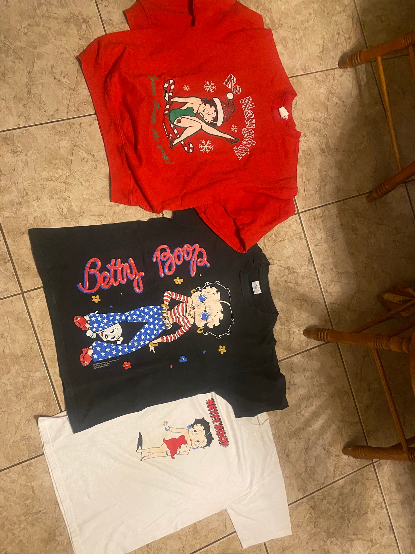 Vintage Betty Boop T-Shirt & Sweatshirt Bundle (7 pcs)
