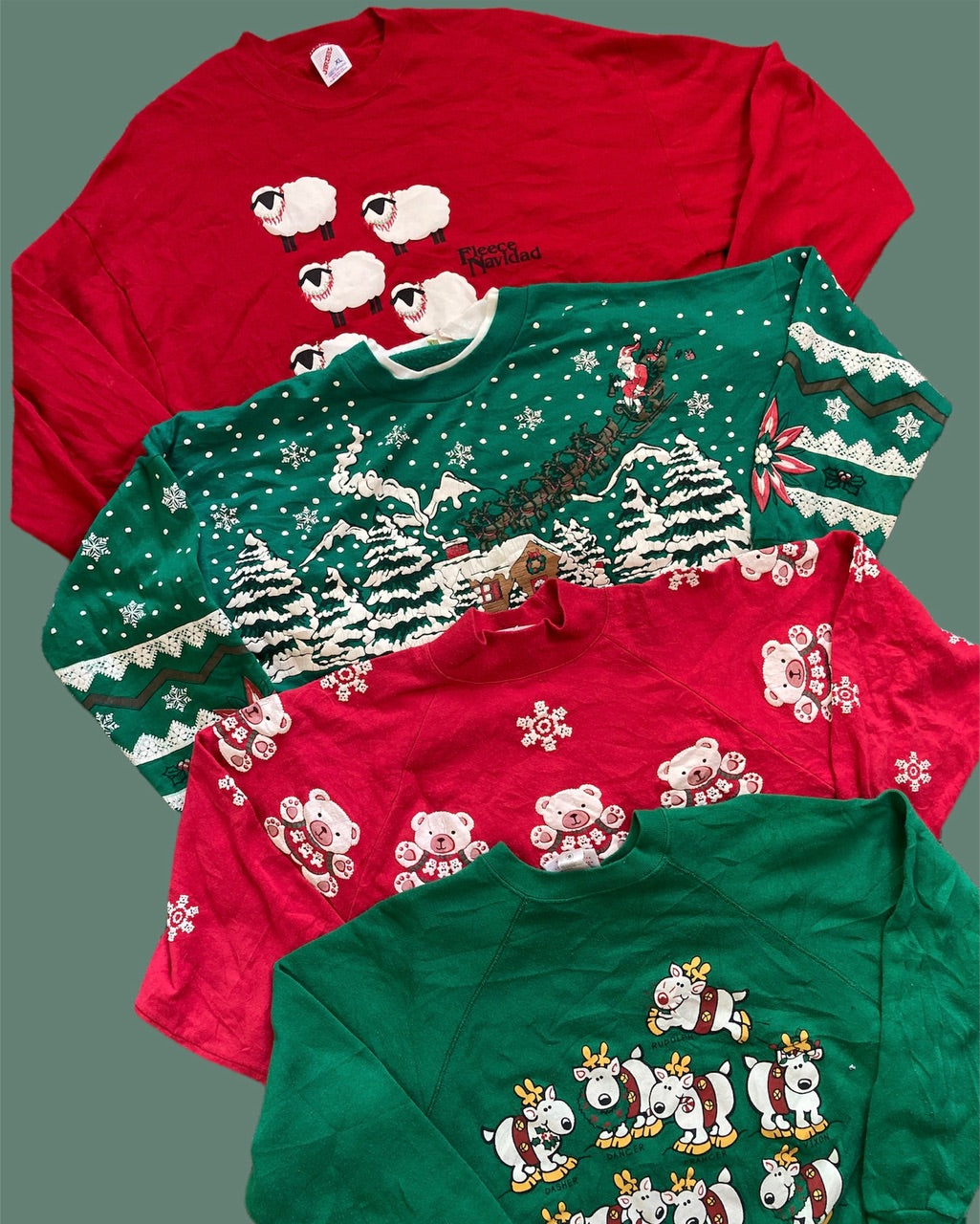 Vintage 80s 90s Ugly Christmas Sweatshirt Bundle (20 piece)