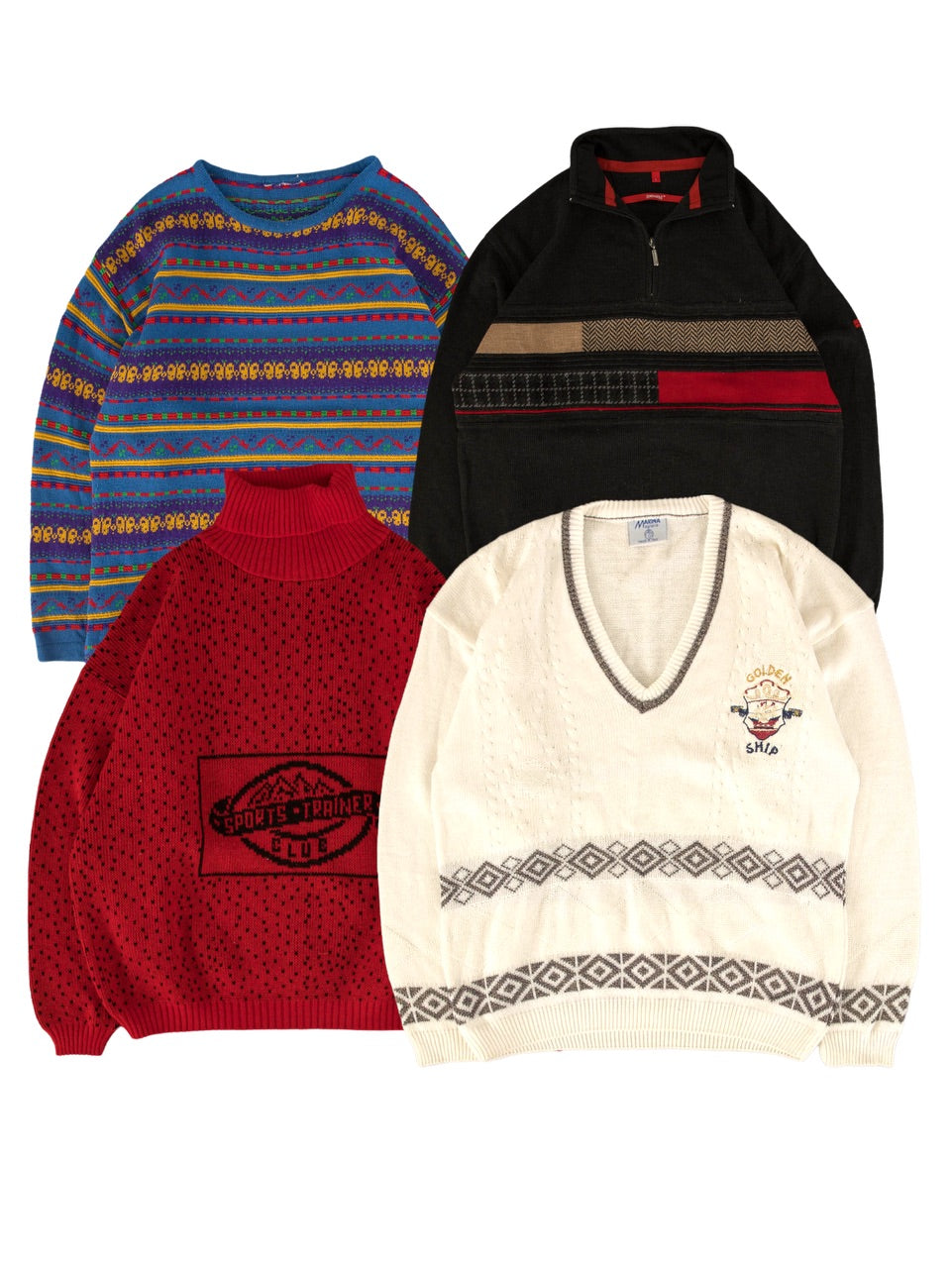 Vintage Patterned Knitted Jumpers Bundle (20 pcs)
