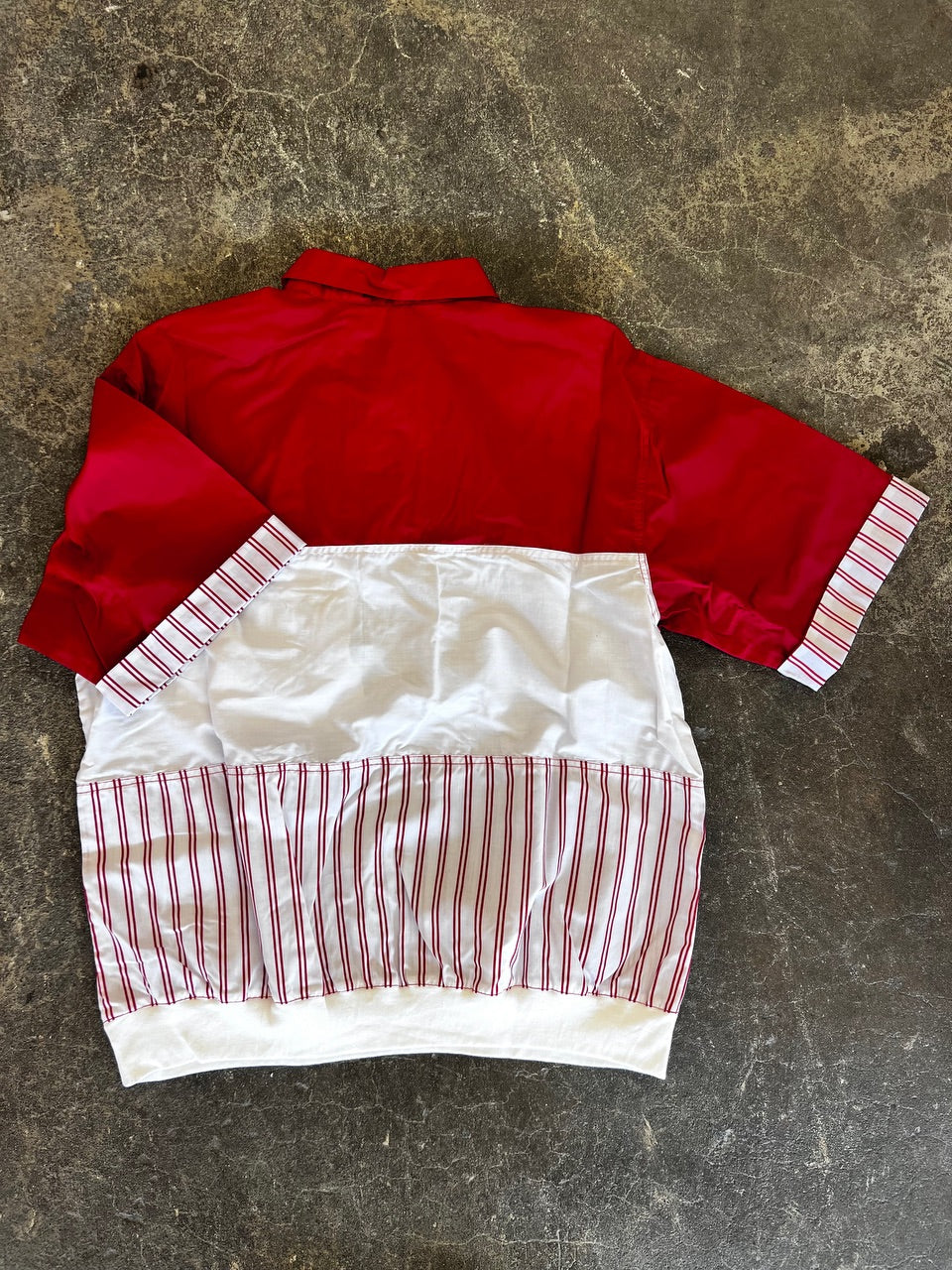 NOS deadstock mens 1980s shirts RED w/pinstripe (60 pieces)