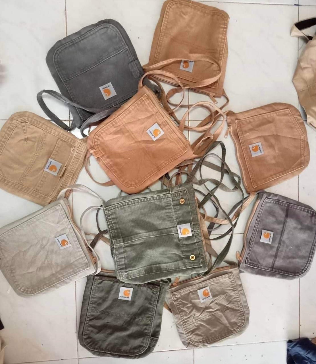 Reworked carhartt shoulderbags- 15piece