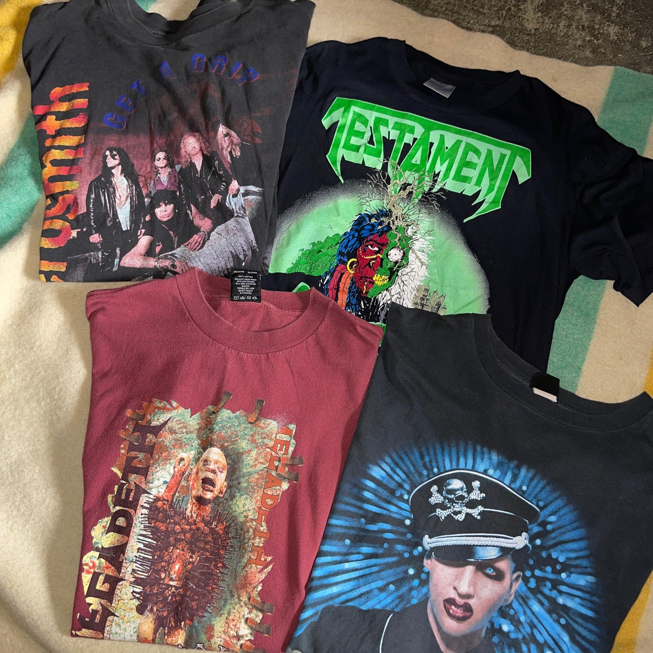 12 VINTAGE 80s/90s ROCK METAL BAND SHIRT LOT
