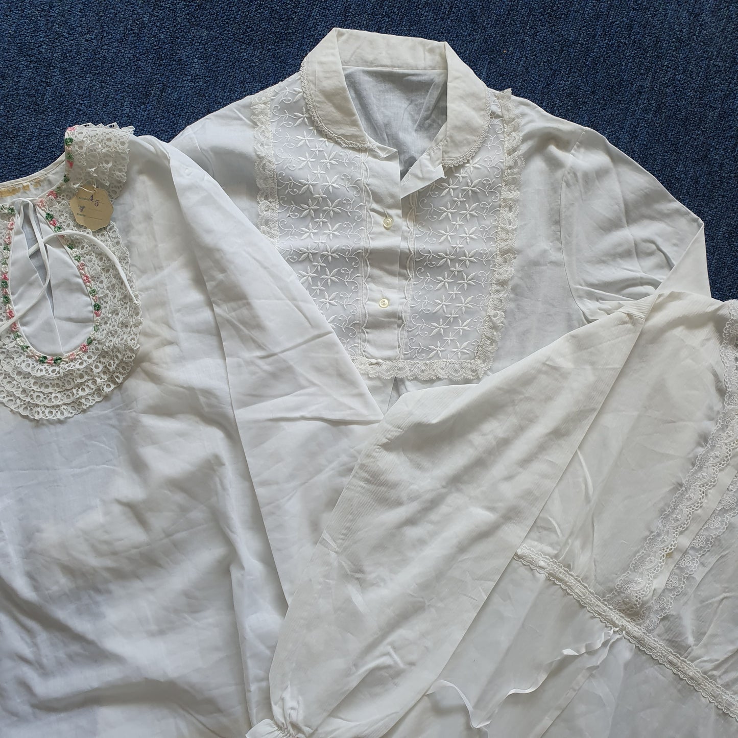Antique/vintage cotton night gowns- 3 pieces