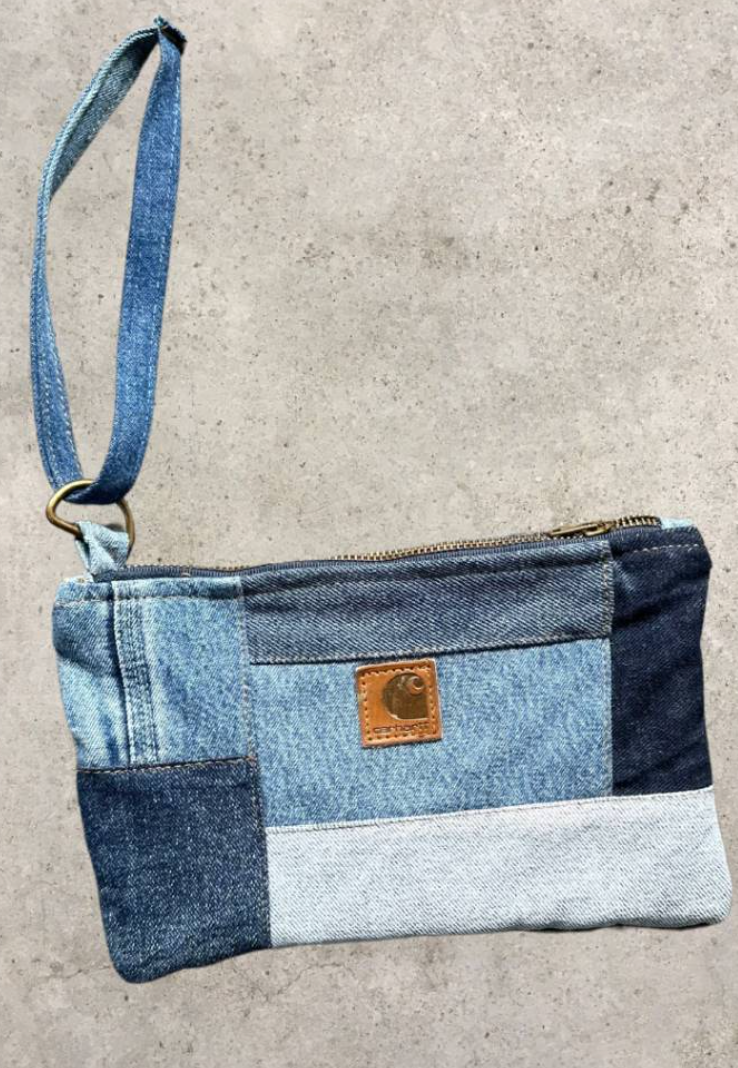 Upcycled Carhartt Multi Denim Small Zipper Pouch