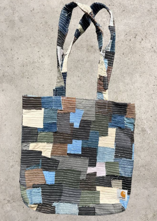 Upcycled Carhartt Patchwork Stitch Overlay Tote Bag