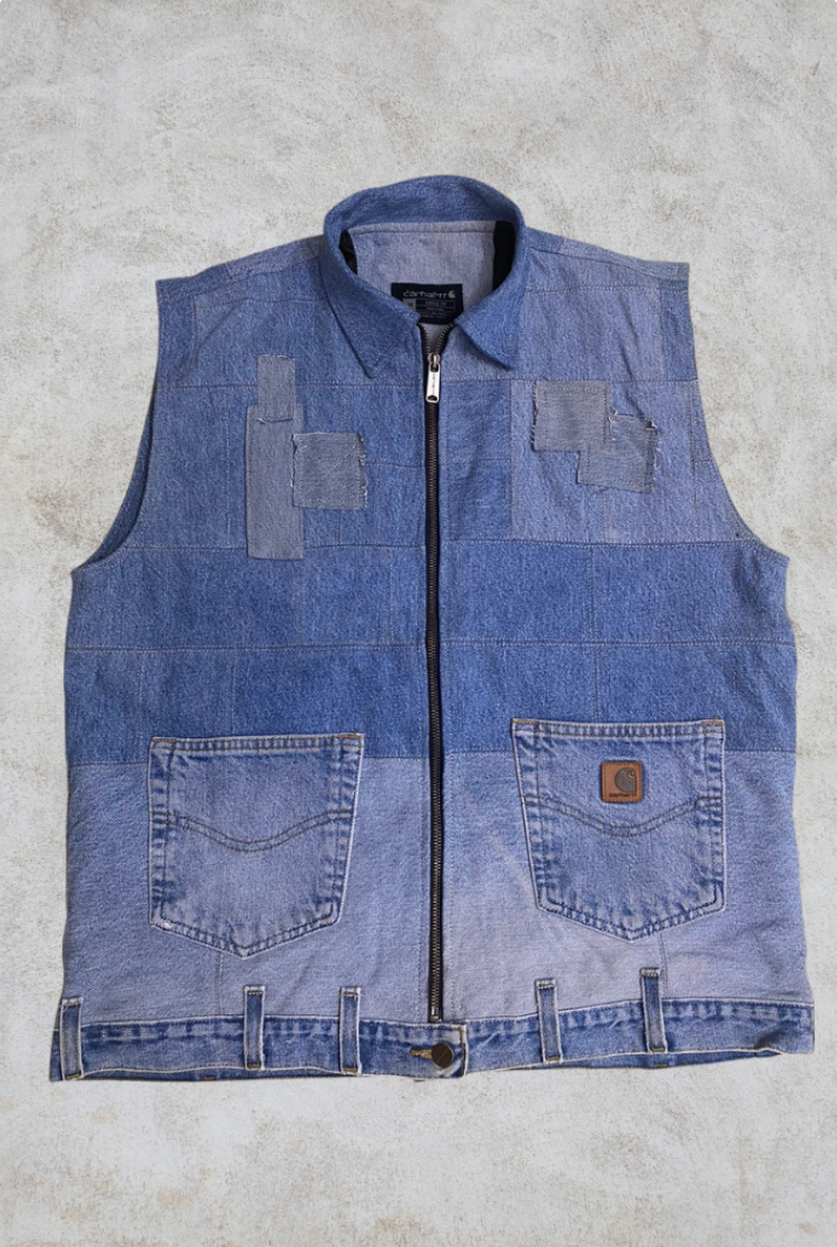 Upcycled Carhartt Denim Utility Vest