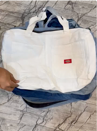 Upcycled Dickies double pocket bag