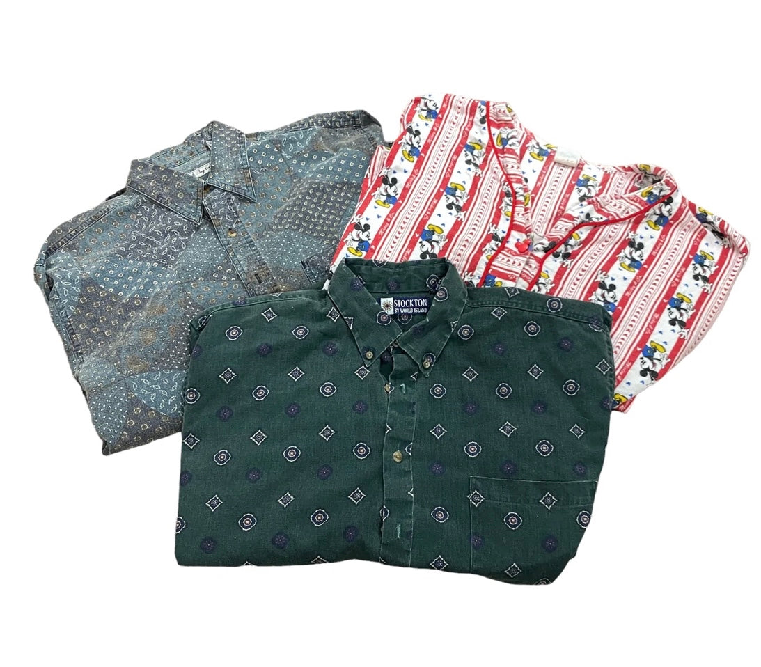 Wholesale Vintage Button Up Shirts- 20 pieces