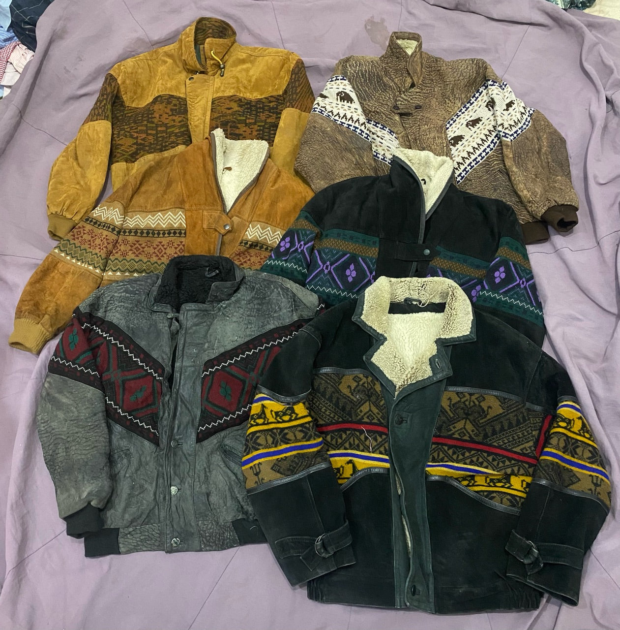 Aztec Leather Jacket 80s -23 pieces