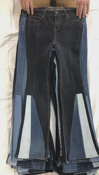 Reworked Ladies Levis Denim Flared Pants made using Ladies Levis Vintage Denim Pants, Style # CR073.
