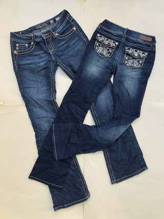 Embellished Y2K Flared Jeans are here? -SKU- F043-Sign Us up! 17 Pieces