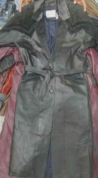 Y2k Leather Trench Coats - 25 pieces