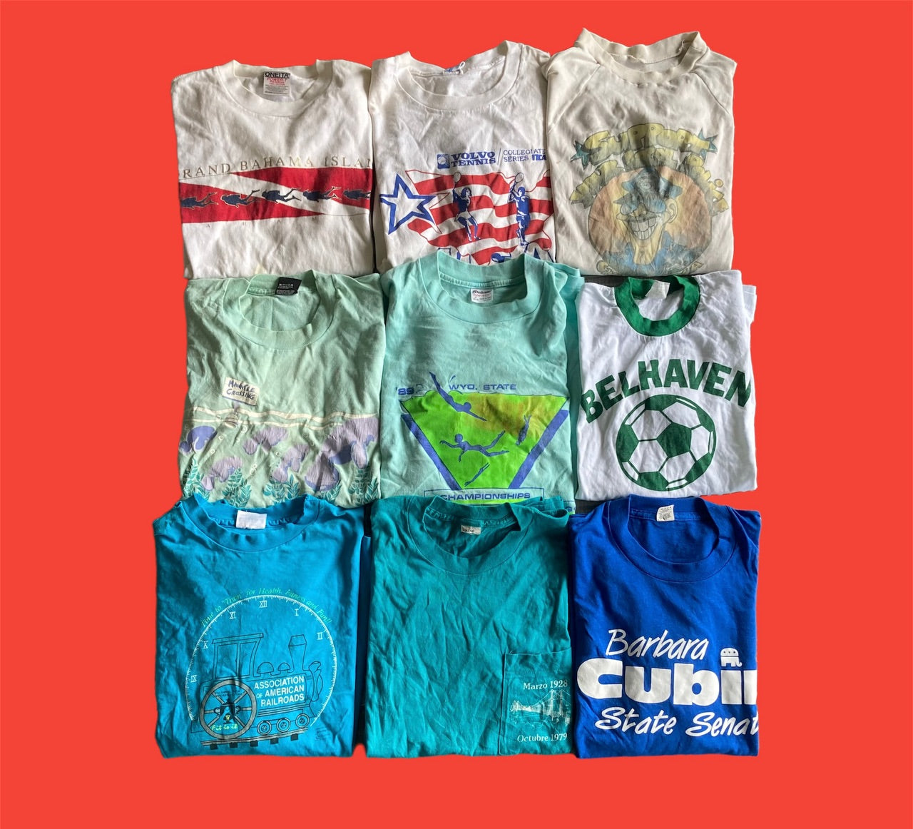 Vintage 80s 90s Mens and Womens T Shirt Bulk Bundle B/C Grade (136 pieces)