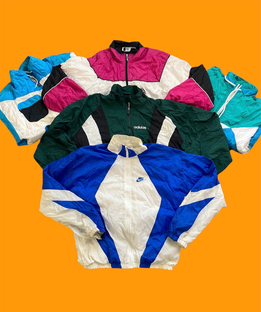 Vintage Funky Nylon Windbreaker 80s 90s Bundle (12 pieces)