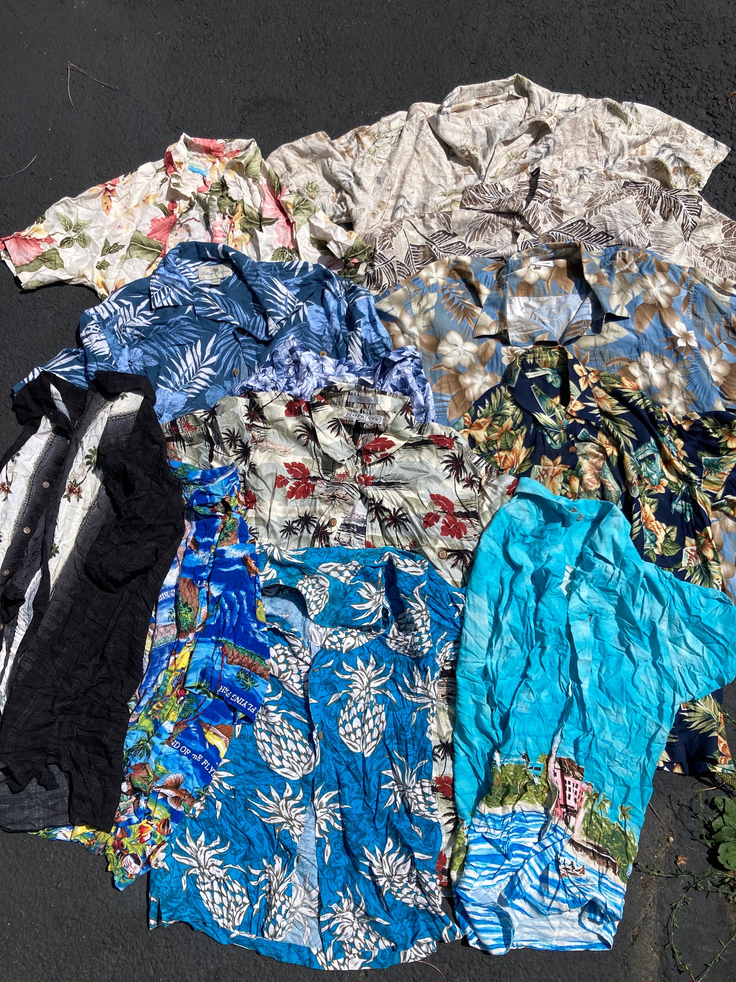 Vintage Summer Button Up/Hawaiian Shirts M-XXL Bundle (12 pcs)