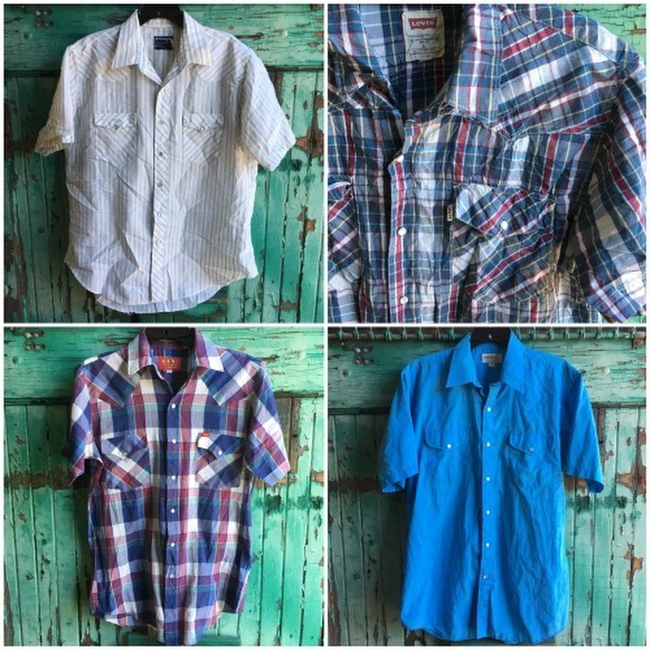 mens vintage Western Shirt (Short Sleeve) - 15 pieces