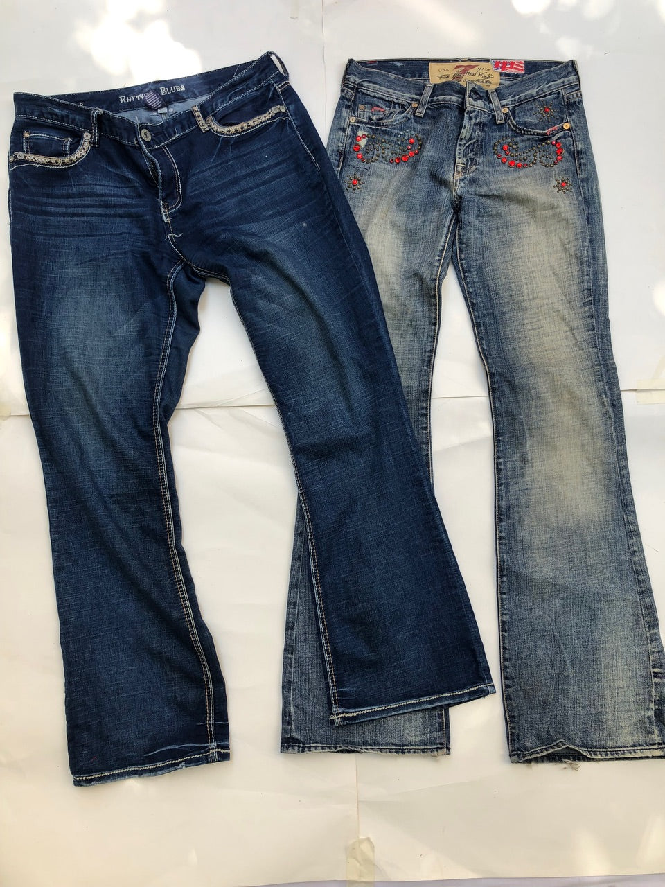 Y2K Studded Denim Flare Jeans/ Miss Me, 7 For all Mankind- F—104- 12 Pieces