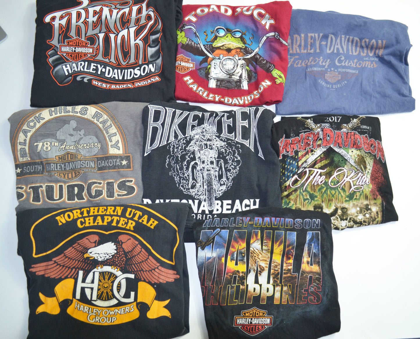 BOX24:Premium Harley Davidson T-shirt Wholesale Bundle- 8 piece