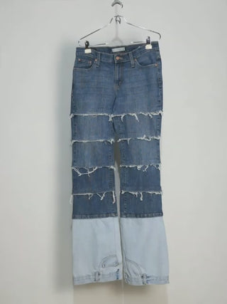 Reworked Ladies Raw Edges Contrast Bottom Levis Jeans 30 pieces