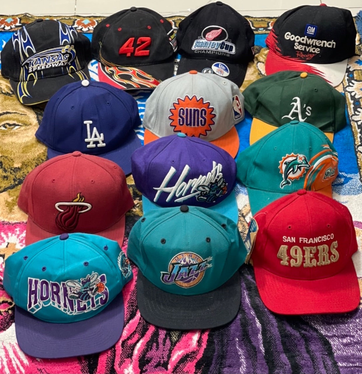 Premium vintage team/nascar hats-13pcs