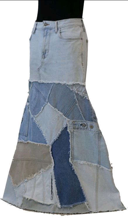 Reworked Ladies Levis Denim Skirt made using Ladies Levis Vintage Pants, Style # CR060.