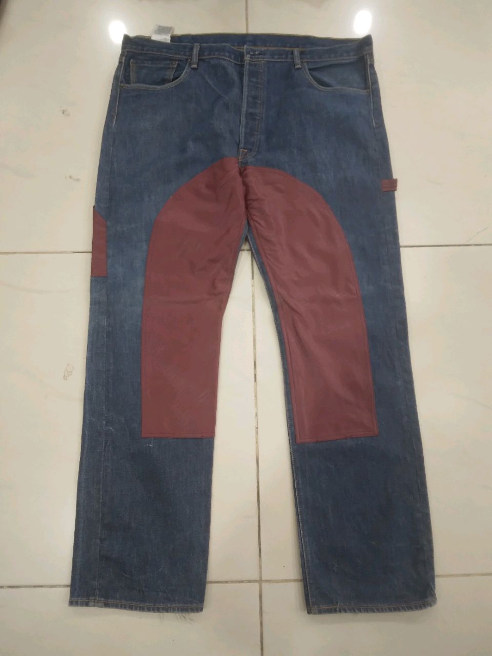 Reworked Men 501 Levis Double Knee Jeans made using Men Vintage Levis 501 Pants, Style # CR044.