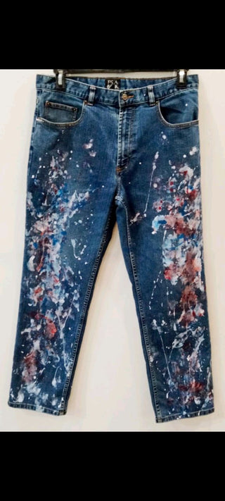 Rework Denim jeans with paint splatter - 25 pieces
