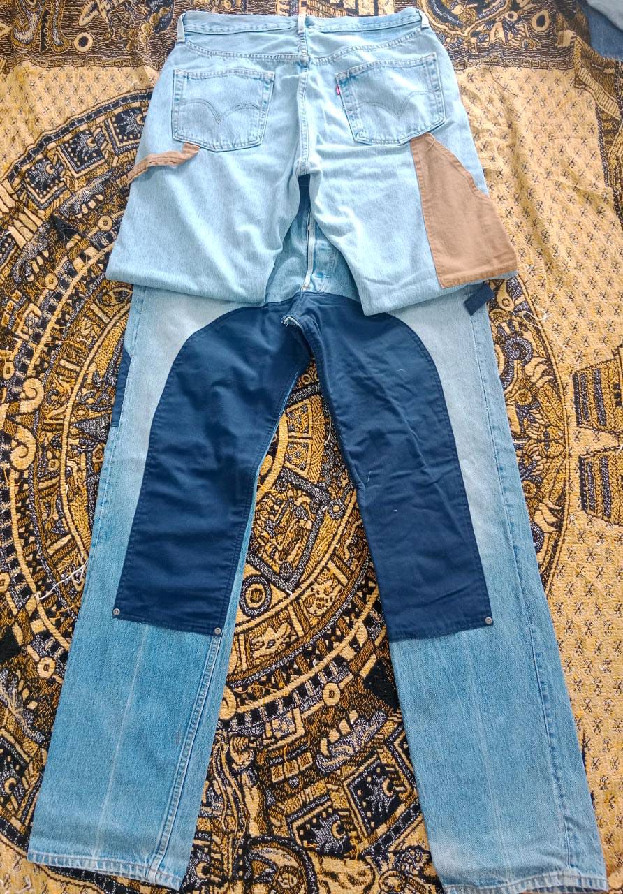 Reworked levis 501 carpenter double knee pant - 30 pieces..