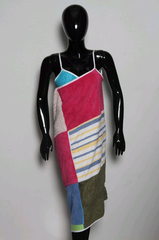 Reworked Ladies Towel Bath Gown made using Vintage Printed Towels, Style # CR201