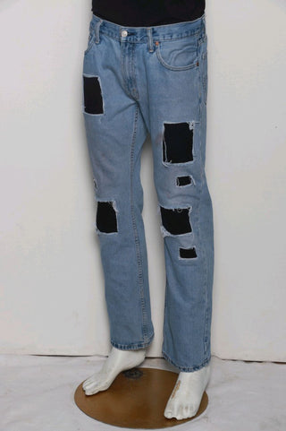 CR 084 Reworked denim pants contrast panels - 25 PCs