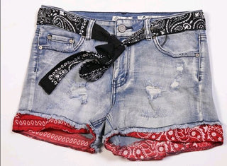 Reworked Ladies Denim Shorts made using Ladies Sexy Shorts, Style # CR025.