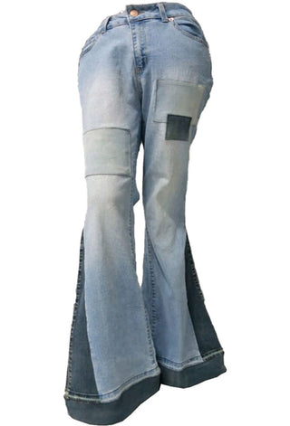 Denim Rework Flared Jeans with Patchwork - 30 pieces