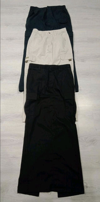 Reworked Ladies Cargo Skirts made using Vintage Cargo Pants, Style # CR557.