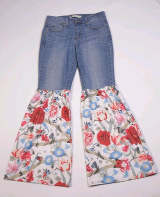 Reworked Ladies Flared Pants made using Ladies Levis Vintage Pants, Style # CR249