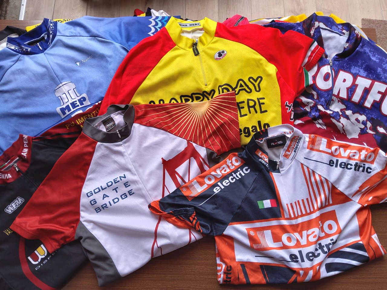 60 Mixed Quality Vintage Sport Cycling Jerseys